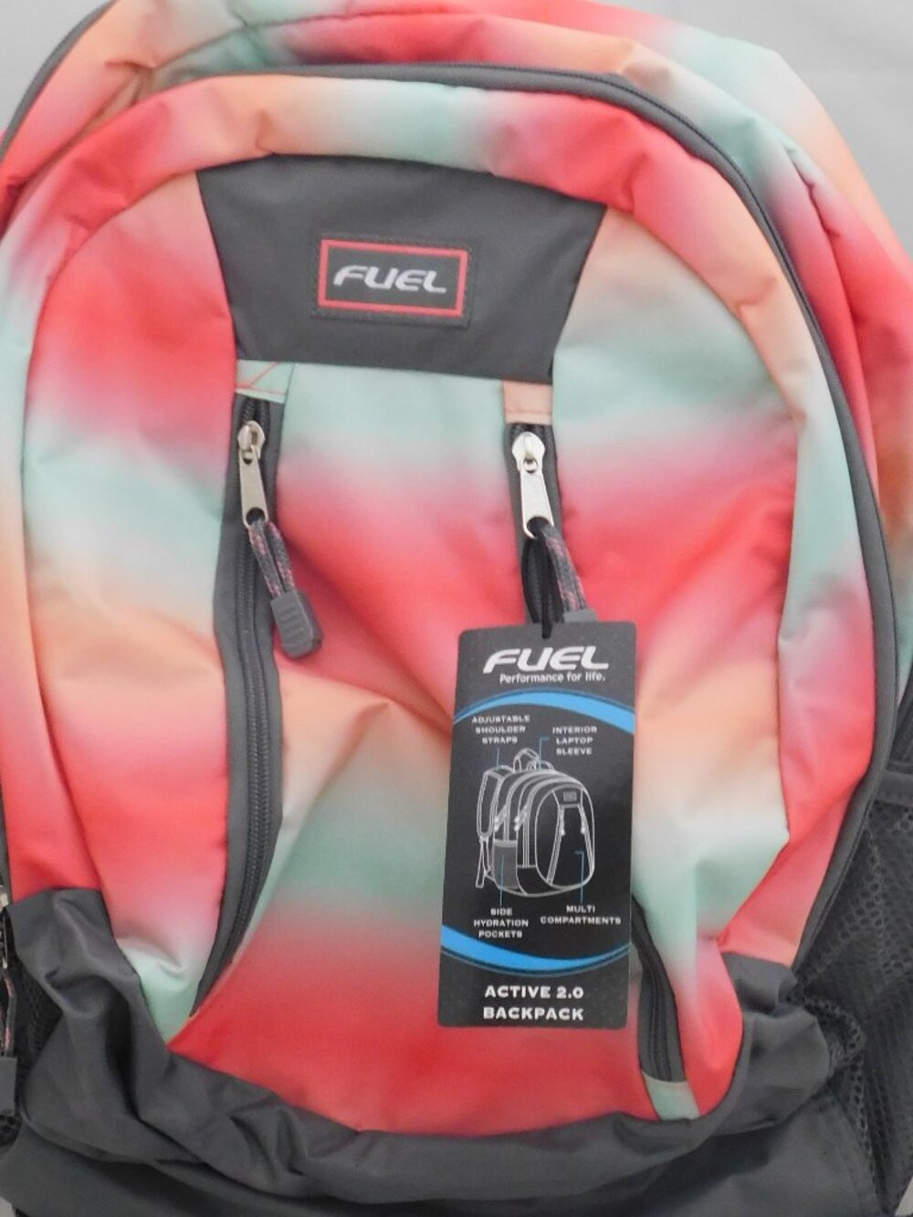 NWT Fuel Active 2.0 Backpack in Pink , Gray, Aqua
